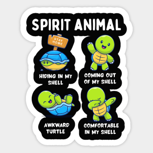 Awkward Turtle Spirit Animal Sticker